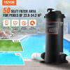 imageVEVOR 2025 PRO Cartridge Pool Filter Tank ampamp Element for Above Ground ampamp Inground Pools Large 320325Sq Ft Cleaner System Compatible WPumps 2 to 25 HP Up to 11769 GPH for Pools Up to 94150 GallonsCartridge Pool Filter 50Sq Ft