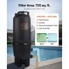 imageVEVOR 2025 PRO Cartridge Pool Filter Tank ampamp Element for Above Ground ampamp Inground Pools Large 320325Sq Ft Cleaner System Compatible WPumps 2 to 25 HP Up to 11769 GPH for Pools Up to 94150 GallonsUpgraded Version 725 sqft w 8 Filters