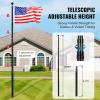 imageVEVOR 20FT Telescoping Flag Pole Kit Heavy Duty Aluminum Alloy in Ground Flag Poles for Outside 3 Display Modes Flagpole with 3x5 American Flag Professional Accessories SilverBlack