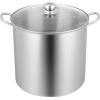 imageVEVOR 21 QT Canning Pot with Rack and Lid Stainless Steel Waterbath Canner with Dual Handle and Glass Lid Compatible with All Cooktops Induction Gas Electric Glass Ceramic Halogen21 Quarts
