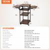 imageVEVOR 3 Tier Movable Heat Press Table Foldable Heat Transfer Machine Stand with Vinyl Roll Holder Heavy Duty Rolling Metal Workbench for DIY Sublimation Transfer Machine and Printer4 Tier  Brown With Charge Station