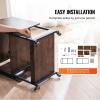 imageVEVOR 3 Tier Movable Heat Press Table Foldable Heat Transfer Machine Stand with Vinyl Roll Holder Heavy Duty Rolling Metal Workbench for DIY Sublimation Transfer Machine and Printer3 Tier  Brown With Charge Station