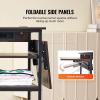 imageVEVOR 3 Tier Movable Heat Press Table Foldable Heat Transfer Machine Stand with Vinyl Roll Holder Heavy Duty Rolling Metal Workbench for DIY Sublimation Transfer Machine and Printer4 Tier  Brown With Charge Station
