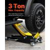 imageVEVOR 3 Ton Low Profile  Aluminum and Steel Racing Floor Jack with Dual Pistons Quick Lift Pump for Sport Utility Vehicle Lifting Range 3611quot191116quot yellowblack3T