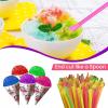 imageVEVOR 300W Ice Crusher 440LBSH with 100 Count 6oz Snow Cone Cups and 100 8quot Neon Spoon Straws