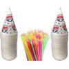 imageVEVOR 300W Ice Crusher 440LBSH with 200 Count Snow Cone Cups and Straws