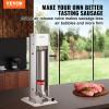imageVEVOR 304 Vertical Electric Adjustable Speed Stainless Steel Heavy Duty Sausage Filler Meat Stuffer 30LBS15L Capacity Silver15LB7L Capacity