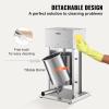 imageVEVOR 304 Vertical Electric Adjustable Speed Stainless Steel Heavy Duty Sausage Filler Meat Stuffer 30LBS15L Capacity Silver22LBS10L Electric