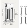 imageVEVOR 304 Vertical Electric Adjustable Speed Stainless Steel Heavy Duty Sausage Filler Meat Stuffer 30LBS15L Capacity Silver30LBS15L Capacity