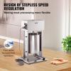 imageVEVOR 304 Vertical Electric Adjustable Speed Stainless Steel Heavy Duty Sausage Filler Meat Stuffer 30LBS15L Capacity Silver30LBS15L Capacity