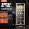 imageVEVOR 32Bottle Wine Cooler Dual Zone ampamp Dual Temperature Wine Fridge Freestanding Refrigerator with Digital Control Tempered Glass Door with UV Protection Red ampamp White Wine Storage for Home Bar80 Bottles