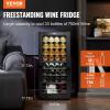 imageVEVOR 32Bottle Wine Cooler Dual Zone ampamp Dual Temperature Wine Fridge Freestanding Refrigerator with Digital Control Tempered Glass Door with UV Protection Red ampamp White Wine Storage for Home Bar32 Bottles