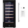 imageVEVOR 32Bottle Wine Cooler Dual Zone ampamp Dual Temperature Wine Fridge Freestanding Refrigerator with Digital Control Tempered Glass Door with UV Protection Red ampamp White Wine Storage for Home Bar30 Bottles