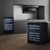 imageVEVOR 32Bottle Wine Cooler Dual Zone ampamp Dual Temperature Wine Fridge Freestanding Refrigerator with Digital Control Tempered Glass Door with UV Protection Red ampamp White Wine Storage for Home Bar46 Bottles