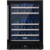 imageVEVOR 32Bottle Wine Cooler Dual Zone ampamp Dual Temperature Wine Fridge Freestanding Refrigerator with Digital Control Tempered Glass Door with UV Protection Red ampamp White Wine Storage for Home Bar46 Bottles