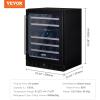 imageVEVOR 32Bottle Wine Cooler Dual Zone ampamp Dual Temperature Wine Fridge Freestanding Refrigerator with Digital Control Tempered Glass Door with UV Protection Red ampamp White Wine Storage for Home Bar46 Bottles