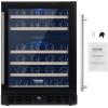 imageVEVOR 32Bottle Wine Cooler Dual Zone ampamp Dual Temperature Wine Fridge Freestanding Refrigerator with Digital Control Tempered Glass Door with UV Protection Red ampamp White Wine Storage for Home Bar46 Bottles
