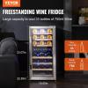 imageVEVOR 32Bottle Wine Cooler Dual Zone ampamp Dual Temperature Wine Fridge Freestanding Refrigerator with Digital Control Tempered Glass Door with UV Protection Red ampamp White Wine Storage for Home Bar33 Bottles