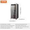 imageVEVOR 32Bottle Wine Cooler Dual Zone ampamp Dual Temperature Wine Fridge Freestanding Refrigerator with Digital Control Tempered Glass Door with UV Protection Red ampamp White Wine Storage for Home Bar80 Bottles