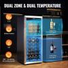 imageVEVOR 32Bottle Wine Cooler Dual Zone ampamp Dual Temperature Wine Fridge Freestanding Refrigerator with Digital Control Tempered Glass Door with UV Protection Red ampamp White Wine Storage for Home Bar80 Bottles