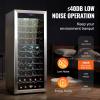 imageVEVOR 32Bottle Wine Cooler Dual Zone ampamp Dual Temperature Wine Fridge Freestanding Refrigerator with Digital Control Tempered Glass Door with UV Protection Red ampamp White Wine Storage for Home Bar80 Bottles