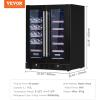 imageVEVOR 32Bottle Wine Cooler Dual Zone ampamp Dual Temperature Wine Fridge Freestanding Refrigerator with Digital Control Tempered Glass Door with UV Protection Red ampamp White Wine Storage for Home Bar78 Cans 20 Bottles