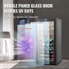 imageVEVOR 32Bottle Wine Cooler Dual Zone ampamp Dual Temperature Wine Fridge Freestanding Refrigerator with Digital Control Tempered Glass Door with UV Protection Red ampamp White Wine Storage for Home Bar32 Bottles