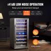 imageVEVOR 32Bottle Wine Cooler Dual Zone ampamp Dual Temperature Wine Fridge Freestanding Refrigerator with Digital Control Tempered Glass Door with UV Protection Red ampamp White Wine Storage for Home Bar33 Bottles