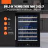 imageVEVOR 32Bottle Wine Cooler Dual Zone ampamp Dual Temperature Wine Fridge Freestanding Refrigerator with Digital Control Tempered Glass Door with UV Protection Red ampamp White Wine Storage for Home Bar46 Bottles