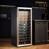 imageVEVOR 32Bottle Wine Cooler Dual Zone ampamp Dual Temperature Wine Fridge Freestanding Refrigerator with Digital Control Tempered Glass Door with UV Protection Red ampamp White Wine Storage for Home Bar80 Bottles