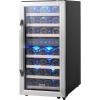 imageVEVOR 32Bottle Wine Cooler Dual Zone ampamp Dual Temperature Wine Fridge Freestanding Refrigerator with Digital Control Tempered Glass Door with UV Protection Red ampamp White Wine Storage for Home Bar33 Bottles
