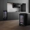imageVEVOR 32Bottle Wine Cooler Dual Zone ampamp Dual Temperature Wine Fridge Freestanding Refrigerator with Digital Control Tempered Glass Door with UV Protection Red ampamp White Wine Storage for Home Bar30 Bottles