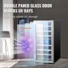 imageVEVOR 32Bottle Wine Cooler Dual Zone ampamp Dual Temperature Wine Fridge Freestanding Refrigerator with Digital Control Tempered Glass Door with UV Protection Red ampamp White Wine Storage for Home Bar33 Bottles