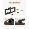 imageVEVOR 39quot Hay Spear Bale Spears 1600lbs Loading Capacity Skid Steer Loader Tractor Bucket Attachment with 2pcs 175quot Stabilizer Spears and 60quot Chain Quick Attach Spike ForksSquare type