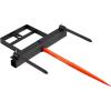 imageVEVOR 39quot Hay Spear Bale Spears 1600lbs Loading Capacity Skid Steer Loader Tractor Bucket Attachment with 2pcs 175quot Stabilizer Spears and 60quot Chain Quick Attach Spike ForksHorizontal type