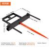 imageVEVOR 39quot Hay Spear Bale Spears 1600lbs Loading Capacity Skid Steer Loader Tractor Bucket Attachment with 2pcs 175quot Stabilizer Spears and 60quot Chain Quick Attach Spike ForksHorizontal type
