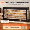 imageVEVOR 3Tier Commercial Food Warmer Display 1200W Food Display Warmer with Light Adjustable Shelf and Temperature Display 86185 Steam Heating 111L for Hamburger Pizza Bread Fried ChickenSCCJ603