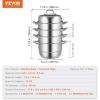 imageVEVOR 3Tier Commercial Food Warmer Display 1200W Food Display Warmer with Light Adjustable Shelf and Temperature Display 86185 Steam Heating 111L for Hamburger Pizza Bread Fried Chicken5Tier Stainless Steel Food Steamer 