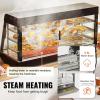 imageVEVOR 3Tier Commercial Food Warmer Display 1200W Food Display Warmer with Light Adjustable Shelf and Temperature Display 86185 Steam Heating 111L for Hamburger Pizza Bread Fried ChickenSCCJ603