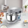 imageVEVOR 3in1 Multifunctional Stand Mixer 6QT Stainless Steel Bowl 660W 6P Speeds Tilthead Food Mixer with Dough Hook Wire Whip Flat Beater Meat Grinder Juice Blender for Baking Mixing Black58 QTGray