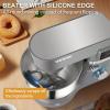 imageVEVOR 3in1 Multifunctional Stand Mixer 6QT Stainless Steel Bowl 660W 6P Speeds Tilthead Food Mixer with Dough Hook Wire Whip Flat Beater Meat Grinder Juice Blender for Baking Mixing Black58 QTGray