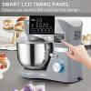 imageVEVOR 3in1 Multifunctional Stand Mixer 6QT Stainless Steel Bowl 660W 6P Speeds Tilthead Food Mixer with Dough Hook Wire Whip Flat Beater Meat Grinder Juice Blender for Baking Mixing Black58 QTGray
