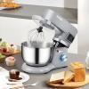 imageVEVOR 3in1 Multifunctional Stand Mixer 6QT Stainless Steel Bowl 660W 6P Speeds Tilthead Food Mixer with Dough Hook Wire Whip Flat Beater Meat Grinder Juice Blender for Baking Mixing Black58 QTGray