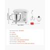 imageVEVOR 3in1 Multifunctional Stand Mixer 6QT Stainless Steel Bowl 660W 6P Speeds Tilthead Food Mixer with Dough Hook Wire Whip Flat Beater Meat Grinder Juice Blender for Baking Mixing Black6 QTWhite