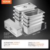 imageVEVOR 4 Pack Stainless Steel Hotel Pans with lidFull Size 4 Inch Deep 08mm Thick AntiJam Commercial Food Pans for Steam Tables Restaurants Catering ampamp Industrial Use6 Deep 8 PackThickened