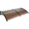 imageVEVOR 40quot x 40quot UPF 50 Polycarbonate Window Door Awning Canopy Modern Style Brown Board ampamp Black Bracket Front Door Overhang AwningBrown Board  Black Bracket