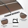 imageVEVOR 40quot x 40quot UPF 50 Polycarbonate Window Door Awning Canopy Modern Style Brown Board ampamp Black Bracket Front Door Overhang AwningBrown Board  Black Bracket