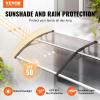 imageVEVOR 40quot x 40quot UPF 50 Polycarbonate Window Door Awning Canopy Modern Style Brown Board ampamp Black Bracket Front Door Overhang AwningClear Board  Black Bracket