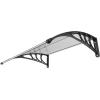 imageVEVOR 40quot x 40quot UPF 50 Polycarbonate Window Door Awning Canopy Modern Style Brown Board ampamp Black Bracket Front Door Overhang AwningClear Board  Black Bracket