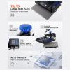 imageVEVOR 5 in 1 Heat Press Machine Heat Transfer Machine with 30 oz Tumbler Press 15 x 15 inch 360 Swing Away TShirt Pressing Fast Even Heating for TShirtsMugsPlatesHats BlackBlue5 in 1 Blue15x1530OZ